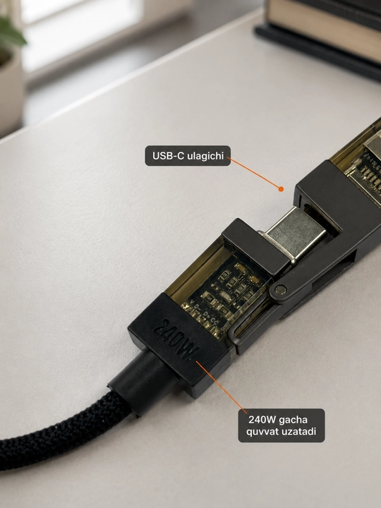 Зарядное устройство 4 в 1 Turbo: быстрая зарядка, кабель Type-C и Lightning