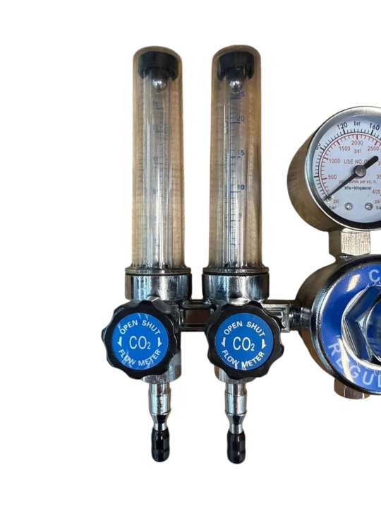CO₂ uchun 2 ta rotametrli uglerod ikki oksid reduktori, G3/4", M16×1.5