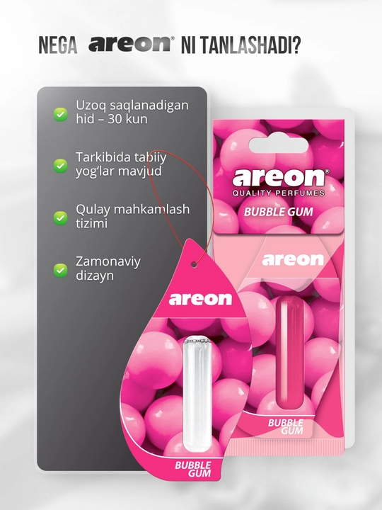 Areon Mon Liquid avtomobil uchun havo aromatizator, avto aromatizator, diffuzor, 3 dona