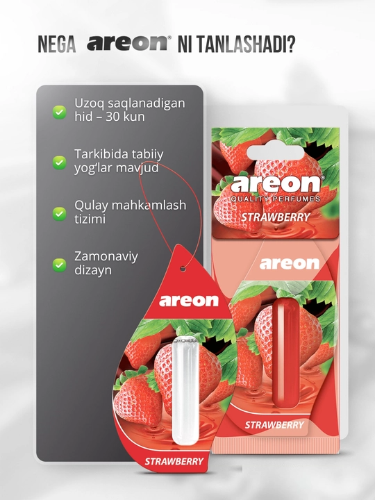Areon Mon Liquid avtomobil uchun havo aromatizator, avto aromatizator, diffuzor, 3 dona