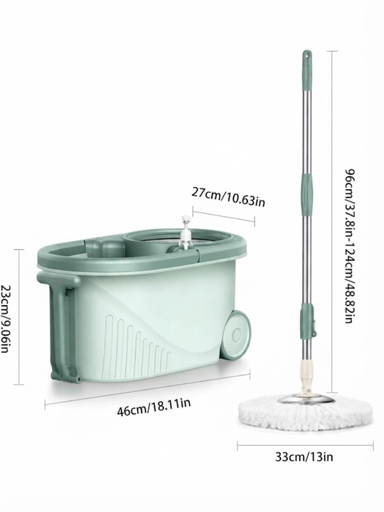 Spin Mop Turbo Smart chelak shvabra, mikrofiberli, aylanadigan, nam tozalash uchun