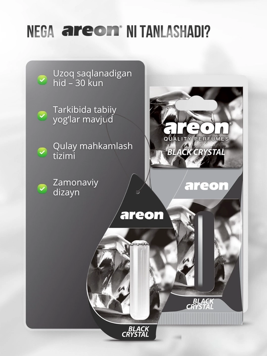 Areon Mon Liquid avtomobil uchun havo aromatizator, avto aromatizator, diffuzor, 3 dona