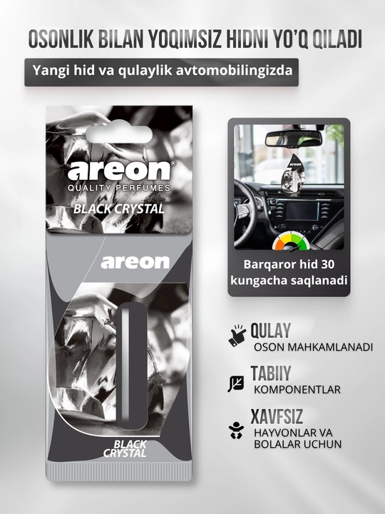 Areon Mon Liquid avtomobil uchun havo aromatizator, avto aromatizator, diffuzor, 3 dona
