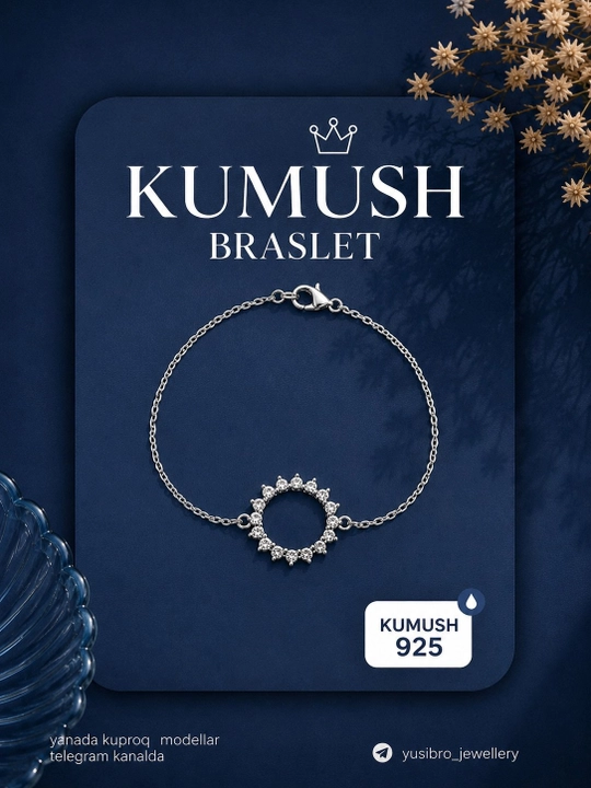 Ayollar uchun elegant kumush bilaguzuklar, 925 proba — yaqinlariz uchun ajoyib syurpriz - 