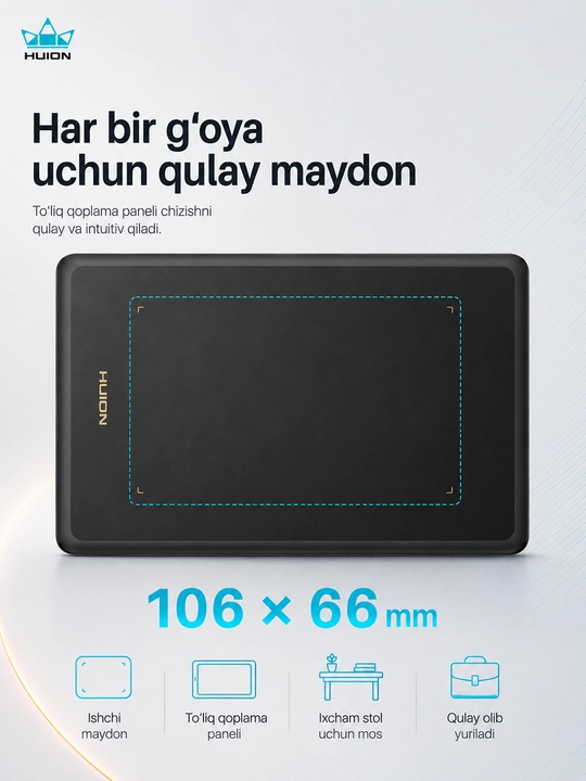Grafik planshet Huion H420X, qora H420X