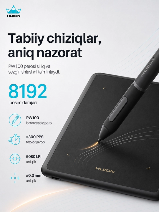 Grafik planshet Huion H420X, qora H420X