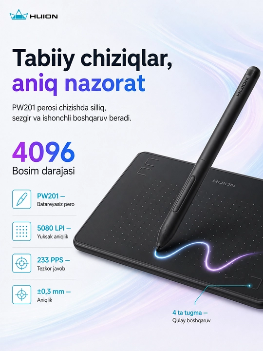 Графический планшет Huion H430P USB Black H430PHUION