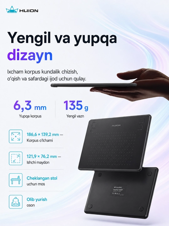Графический планшет Huion H430P USB Black H430PHUION
