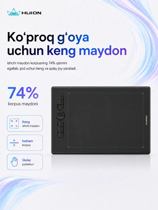 Grafik planshet Huion H580X, qora H580X