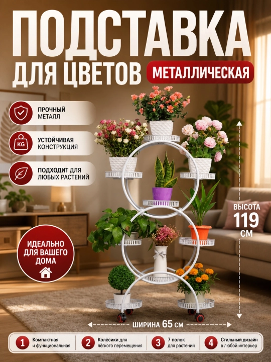 Gullar uchun taglik, polga qo‘yiladigan, metall, o‘lchamlariga e’tibor bering - 