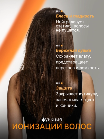 Фен для волос профессиональный FK-9900, для сушки и укладки, 2 насадки. 2 скорости