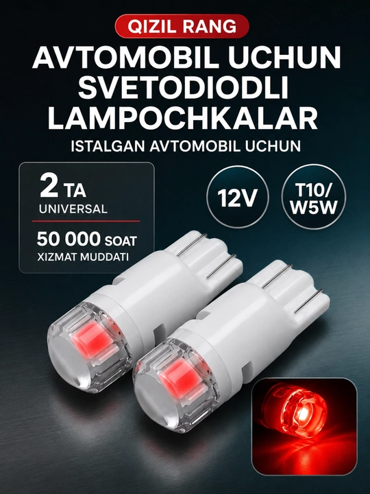 Avtomobil va skuterlar uchun universal diodli mini lampa