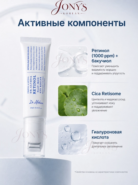 Сыворотка-роллер для век Dr.Althea с ретинолом и бакучиолом, 25 мл