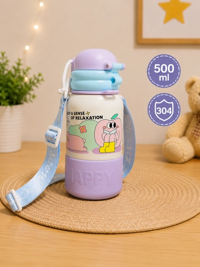 Bolalar termosi, 550 ml, 304 po‘lat, trubkali suv idishi, vakuumli termos issiqni saqlaydi - 