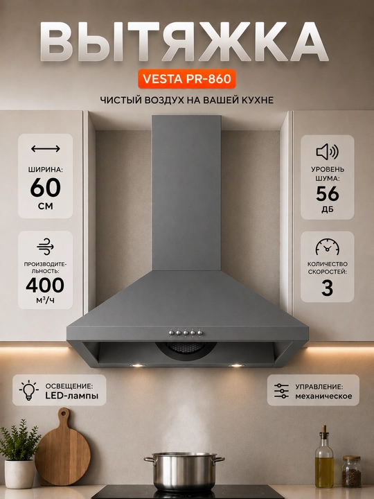 Кухонная вытяжка Vesta PR-860 - 