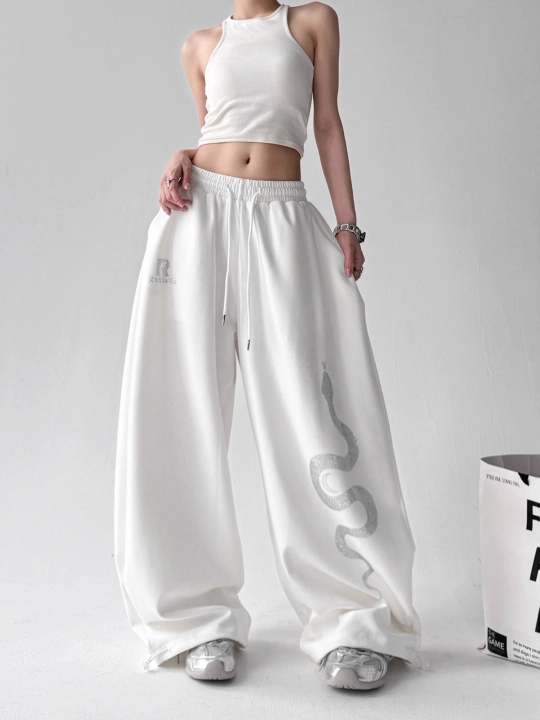 Ayollar sport shimlari, shalvar kuzgi — amerika vintage uslubi, oversize,baggy
