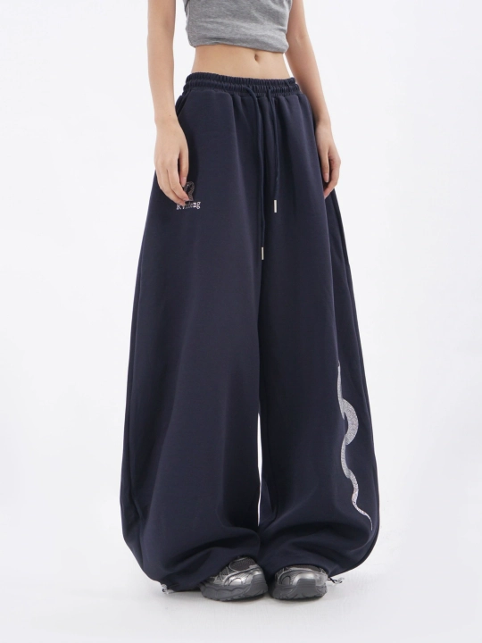 Ayollar sport shimlari, shalvar kuzgi — amerika vintage uslubi, oversize,baggy