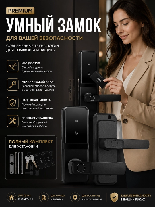 VIN-ZAMOK SMART LOCK, elektron eshik qulf 707 0009 - 