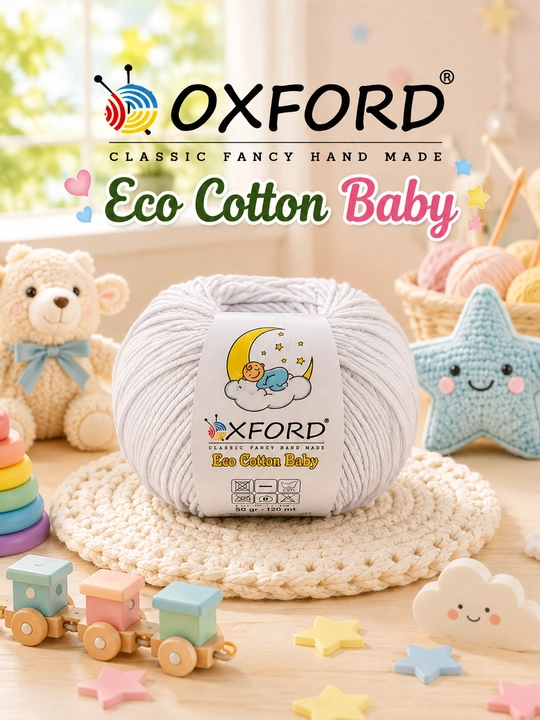 Oxford Eco Cotton Baby 40 г / 350 м — мягкая детская пряжа