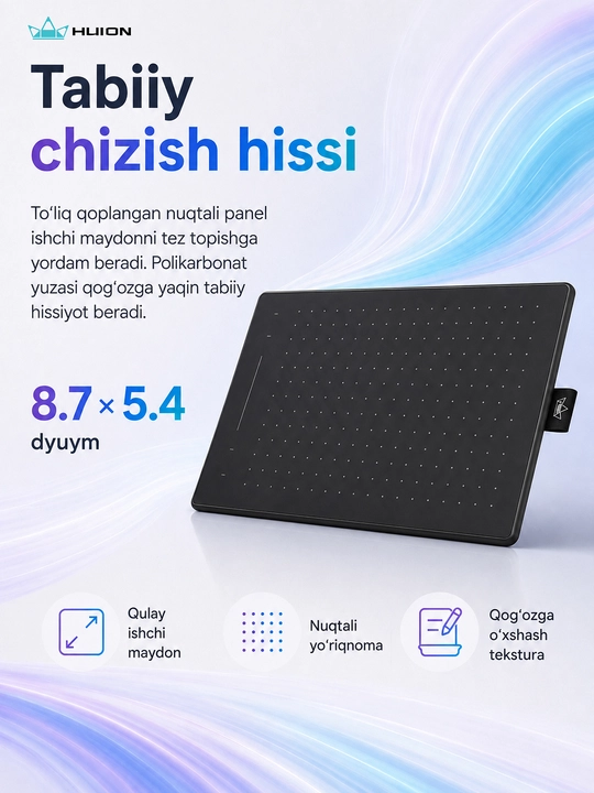Grafik planshet Huion Inspiroy RTM-500, qora RTM-500