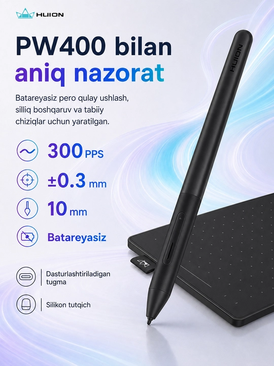 Grafik planshet Huion Inspiroy RTM-500, qora RTM-500