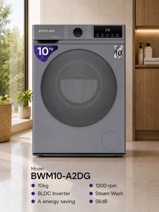 ZIFFLER BWM10-A2DG Современная автоматическая стиральная машина 10 кг