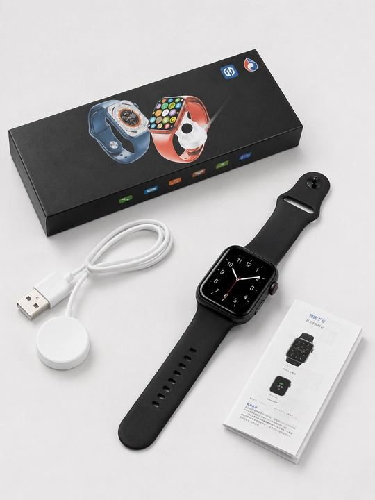 T800 Pro Max Watch 8 smart soat, 1,99 ekran, Bluetooth qo‘ng‘iroq, simsiz quvvatlash, qora