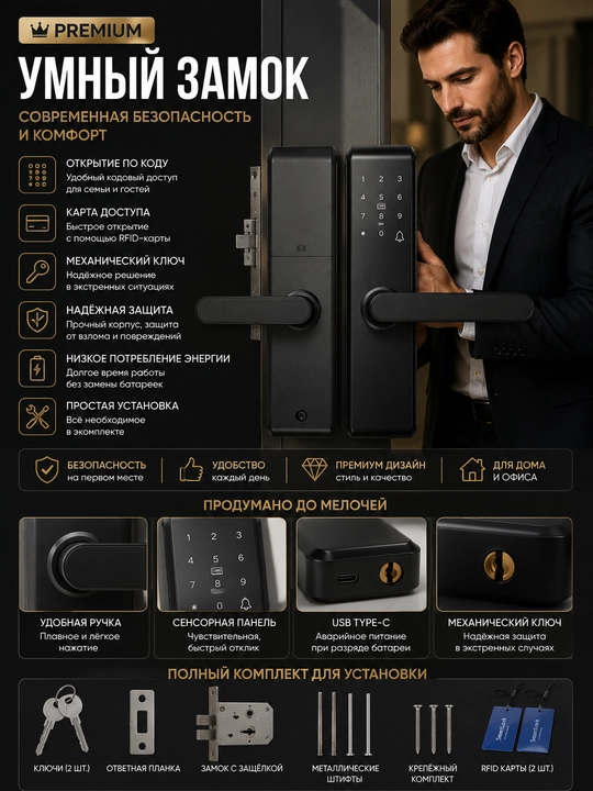 VIN-ZAMOK SMART LOCK , elektron eshik kulf 0021