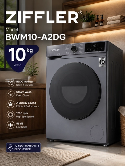 ZIFFLER BWM10-A2DG — современная стиральная машина-автомат с загрузкой 10 кг.