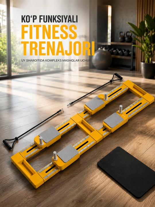 Ko‘p funksiyali fitness trenajor, press, qo‘l va oyoq mashqlari uchun, uy uchun - 