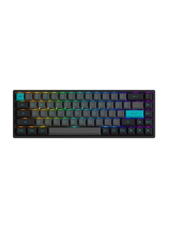 Akko 3068B Plus mexanik klaviaturasi Qora va oltin / Qora va havorang, Bluetooth/2.4G/USB-C, RGB