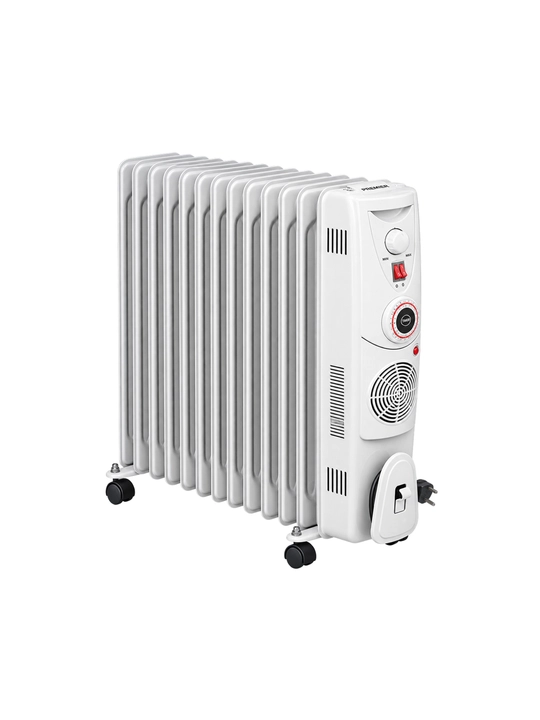 Premier PRM-CNT-13F moyli isitgich, 2500 Vt, 13 seksiyali, ventilyatorli radiator - 