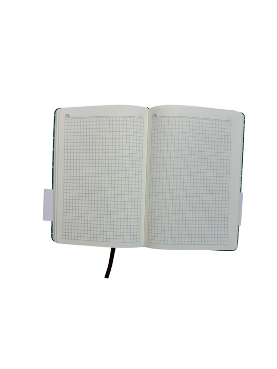 Блокнот Concise Notebook A5 с узором в клетку, из экокожи, зеленый