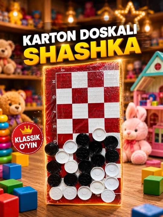 Bolalar va kattalar uchun, sayohatlar va uy uchun mo‘ljallangan magnitli shashkalar, shaxmatlar, stol o‘yinlari - 