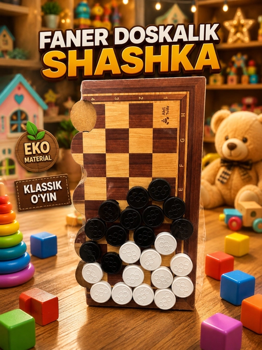 Bolalar va kattalar uchun, sayohatlar va uy uchun mo‘ljallangan magnitli shashkalar, shaxmatlar, stol o‘yinlari - 