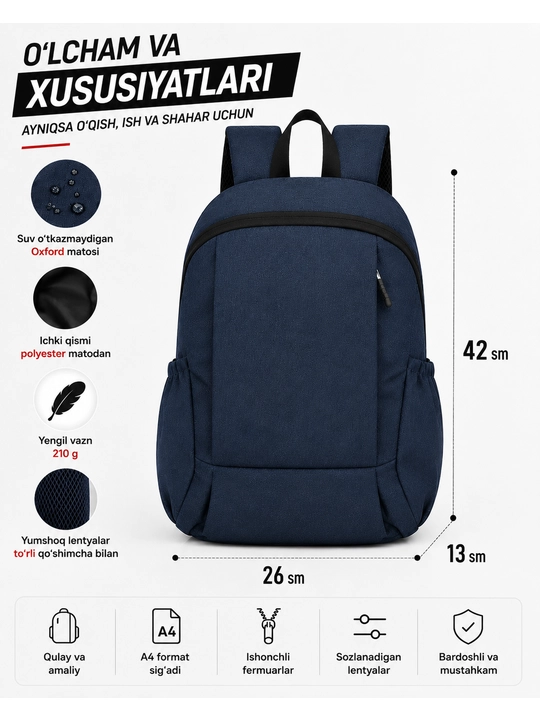 Рюкзак городской NEOBAG, мужской и женский, для ноутбука 14″, A4, ткань Oxford