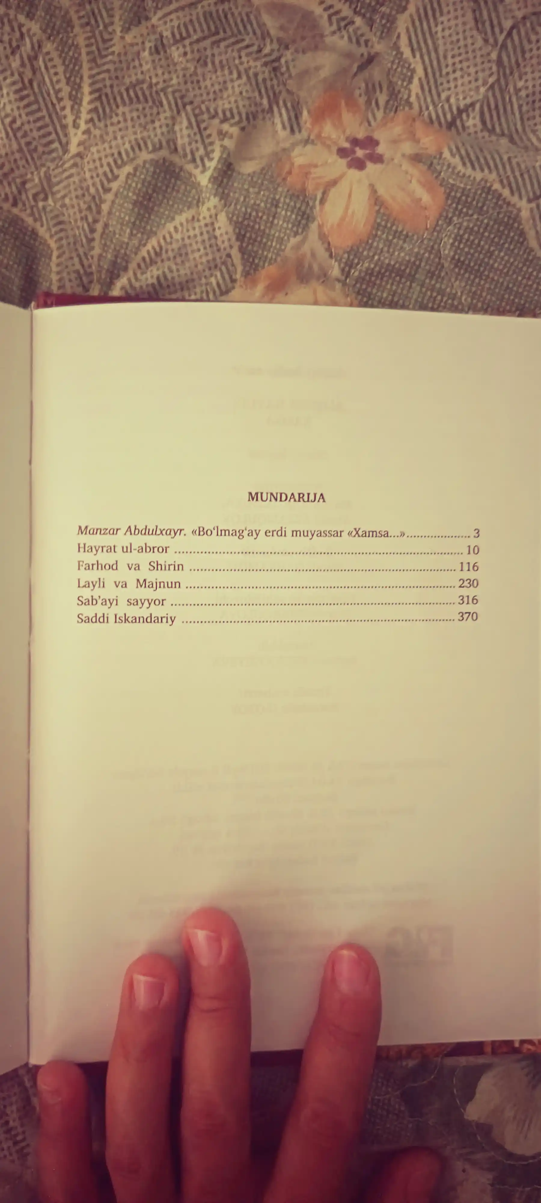 Xamsa - Alisher Navoiy tabdil muallifi Manzar Abdulxayr