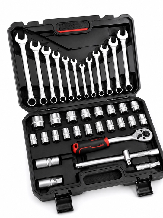 Набор инструментов KINGQUEEN WIB-216, 37 предметов, 1/2", трещотка 72 зуба