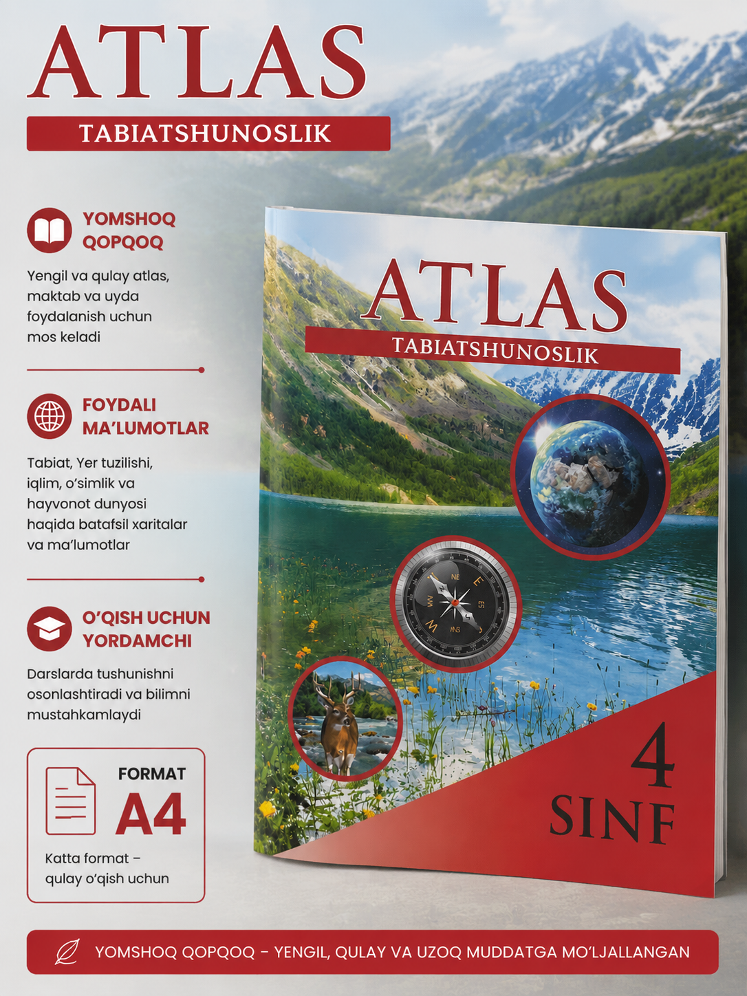 Atlas. Tabiatshunoslik, 4 sinf - 