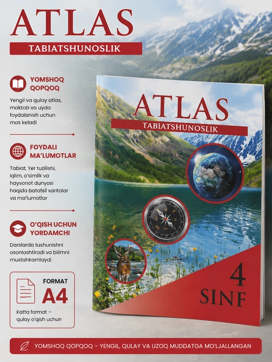 Atlas. Tabiatshunoslik, 4 sinf - 