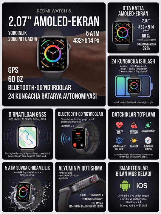 REDMI Watch 6 / Global versiya