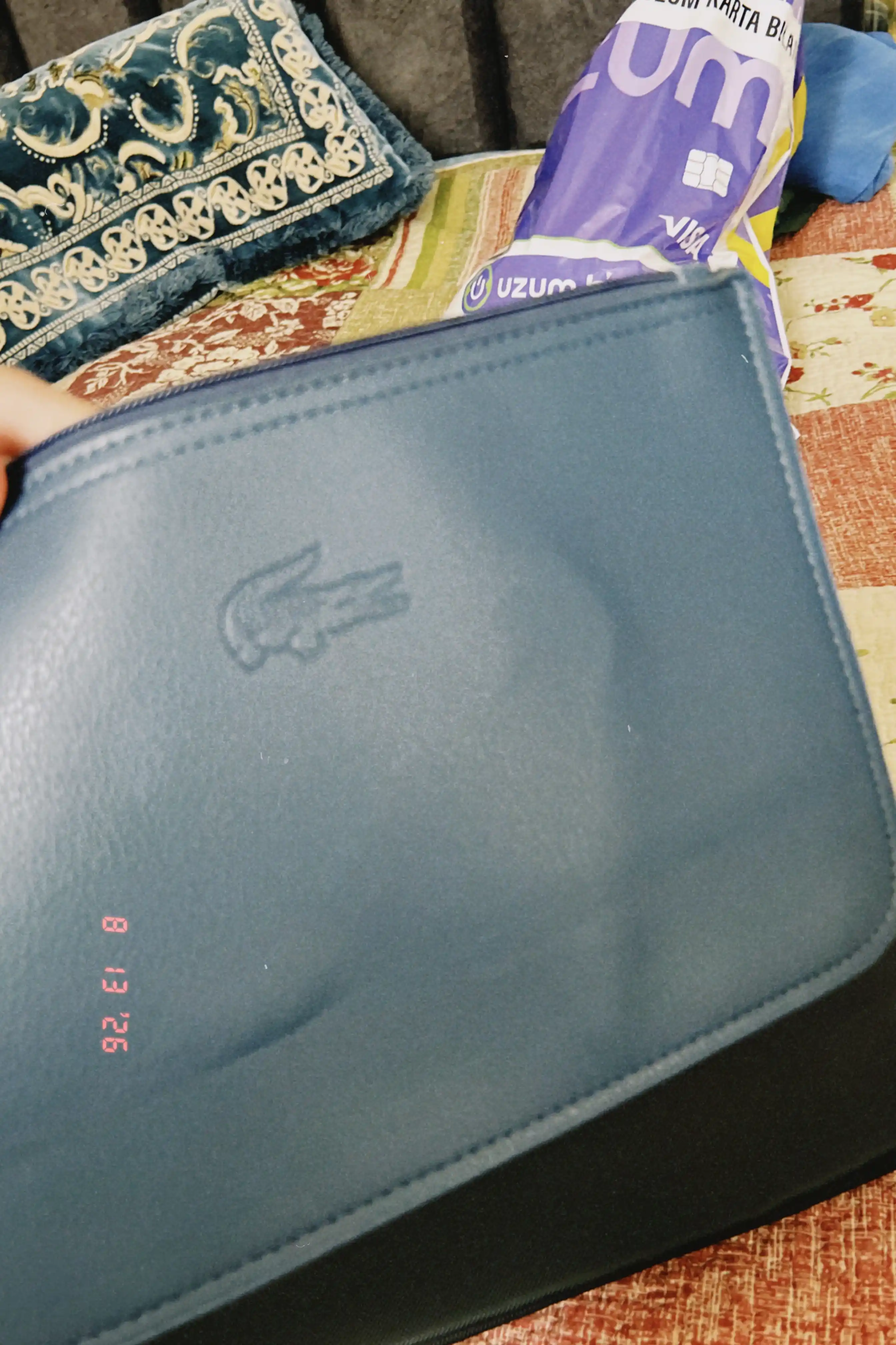 Сумка в стиле Lacoste, кросс-боди, плечевая модель + двусторонний кошелек