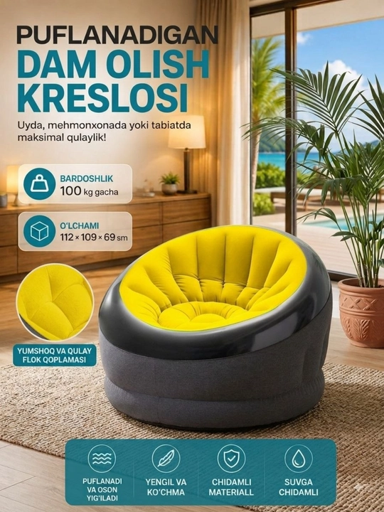 Intex 68852 Puflanadigan kreslo Air Furniture