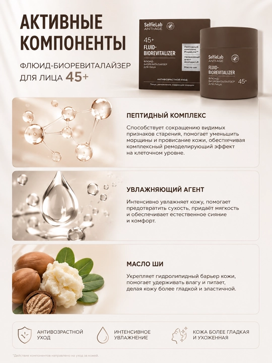 Флюид-биоревиталайзер для лица SelfieLab ANTI-AGE 45+, 50 мл, SelfieLab
