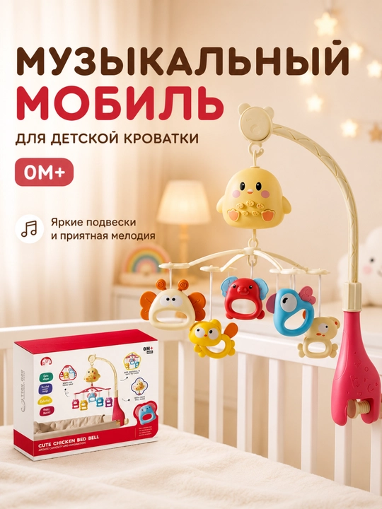 Музыкальный мобиль — развивающая игрушка для детской кроватки