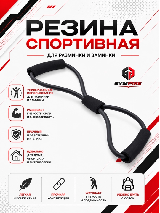 Набор для фитнеса 5в1: ролик, скакалка, упоры, эспандер, фитнес-резинка
