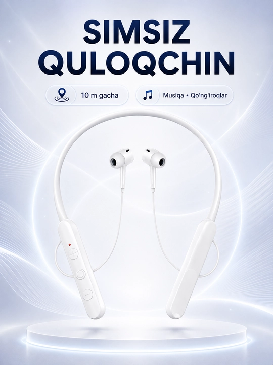 Беспроводные Bluetooth наушники с шейным ободом Max-m30 - 