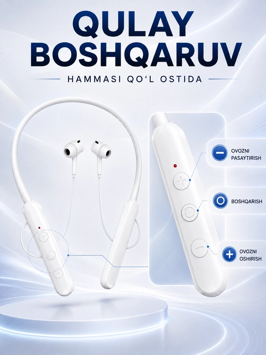 Беспроводные Bluetooth наушники с шейным ободом Max-m30