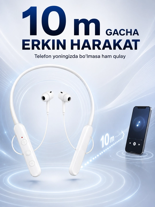 Беспроводные Bluetooth наушники с шейным ободом Max-m30