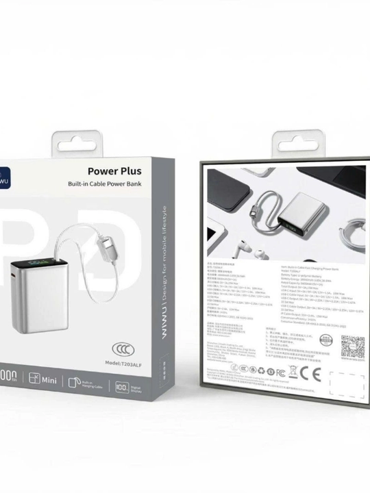 WiWU T203ALF Power Plus 10000 мАч портативный пауэрбанк